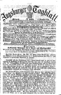 Augsburger Tagblatt Mittwoch 17. Dezember 1856