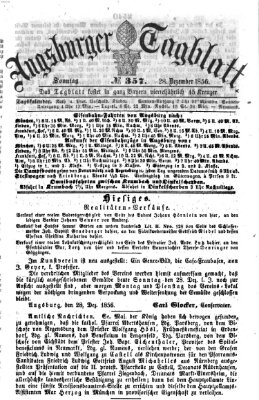 Augsburger Tagblatt Sonntag 28. Dezember 1856