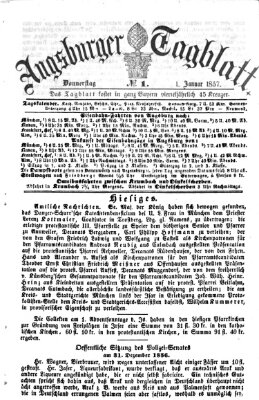 Augsburger Tagblatt Donnerstag 1. Januar 1857