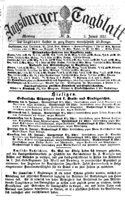 Augsburger Tagblatt Montag 5. Januar 1857