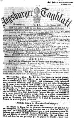 Augsburger Tagblatt Donnerstag 15. Januar 1857