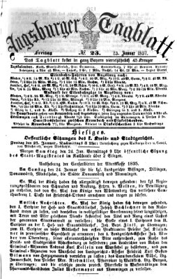 Augsburger Tagblatt Freitag 23. Januar 1857