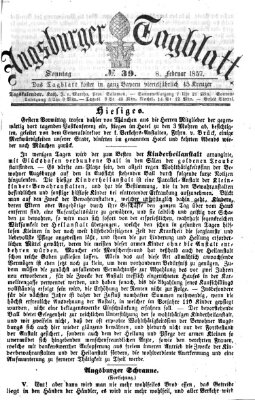 Augsburger Tagblatt Sonntag 8. Februar 1857