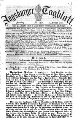 Augsburger Tagblatt Samstag 14. Februar 1857