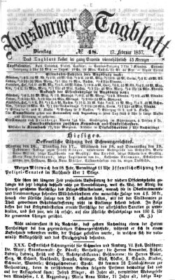 Augsburger Tagblatt Dienstag 17. Februar 1857