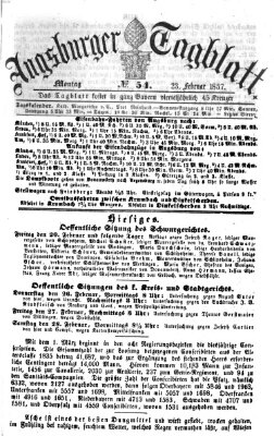 Augsburger Tagblatt Montag 23. Februar 1857