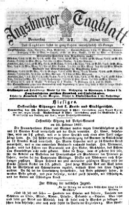 Augsburger Tagblatt Donnerstag 26. Februar 1857