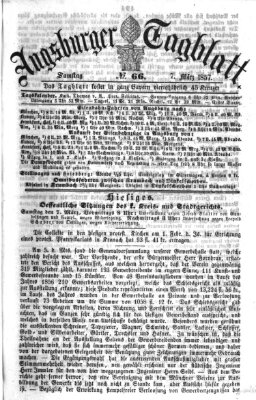 Augsburger Tagblatt Samstag 7. März 1857