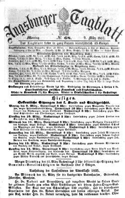 Augsburger Tagblatt Montag 9. März 1857