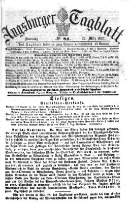 Augsburger Tagblatt Sonntag 22. März 1857