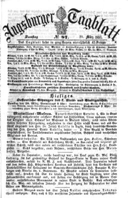 Augsburger Tagblatt Samstag 28. März 1857