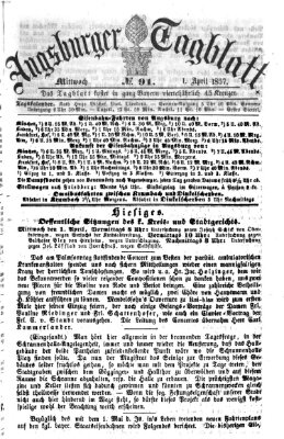 Augsburger Tagblatt Mittwoch 1. April 1857