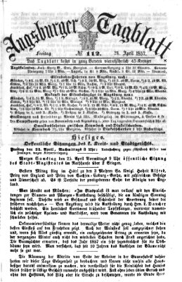 Augsburger Tagblatt Freitag 24. April 1857