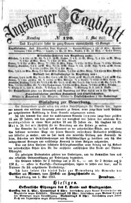 Augsburger Tagblatt Samstag 2. Mai 1857