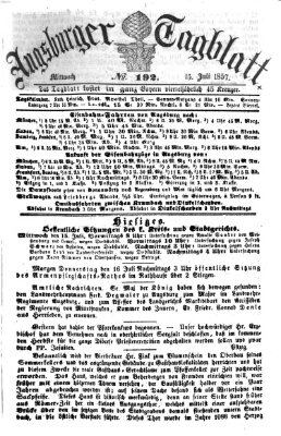 Augsburger Tagblatt Mittwoch 15. Juli 1857