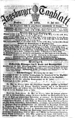 Augsburger Tagblatt Samstag 18. Juli 1857