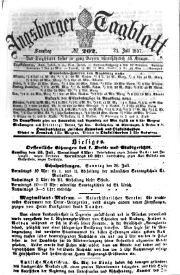 Augsburger Tagblatt Samstag 25. Juli 1857