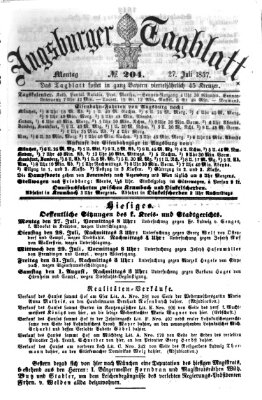 Augsburger Tagblatt Montag 27. Juli 1857