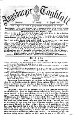 Augsburger Tagblatt Sonntag 16. August 1857