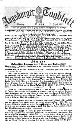 Augsburger Tagblatt Montag 17. August 1857