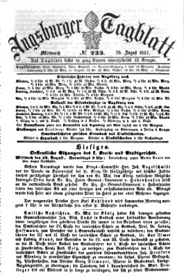 Augsburger Tagblatt Mittwoch 26. August 1857