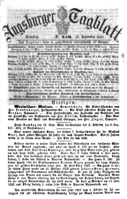 Augsburger Tagblatt Samstag 12. September 1857
