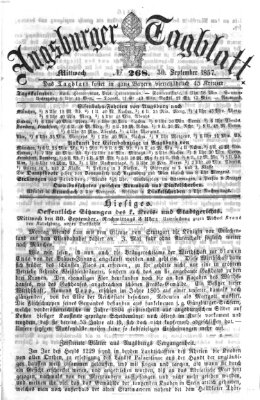 Augsburger Tagblatt Mittwoch 30. September 1857