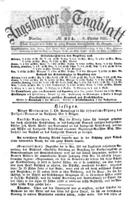 Augsburger Tagblatt Dienstag 6. Oktober 1857