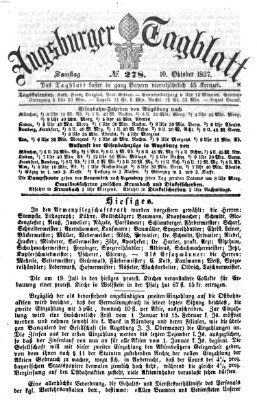 Augsburger Tagblatt Samstag 10. Oktober 1857