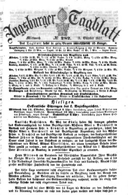 Augsburger Tagblatt Mittwoch 14. Oktober 1857