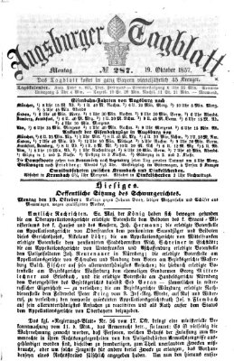 Augsburger Tagblatt Montag 19. Oktober 1857