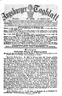 Augsburger Tagblatt Sonntag 25. Oktober 1857