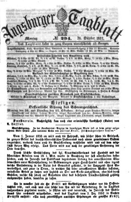 Augsburger Tagblatt Montag 26. Oktober 1857