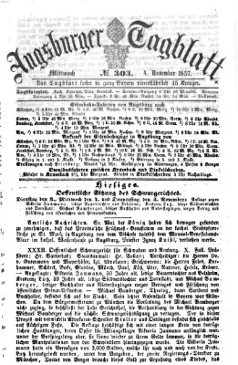 Augsburger Tagblatt Mittwoch 4. November 1857