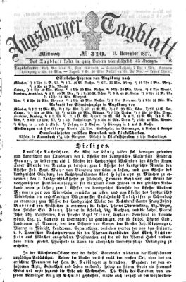 Augsburger Tagblatt Mittwoch 11. November 1857