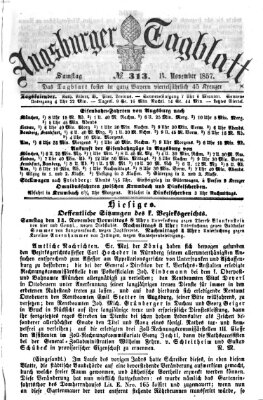 Augsburger Tagblatt Samstag 14. November 1857