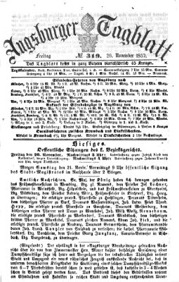 Augsburger Tagblatt Freitag 20. November 1857