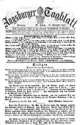 Augsburger Tagblatt Sonntag 22. November 1857