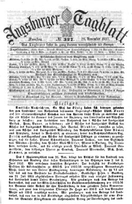 Augsburger Tagblatt Samstag 28. November 1857