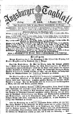 Augsburger Tagblatt Freitag 4. Dezember 1857