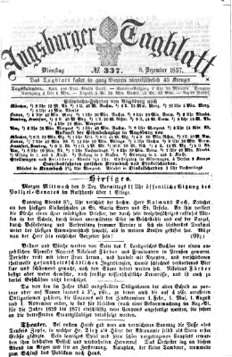 Augsburger Tagblatt Dienstag 8. Dezember 1857