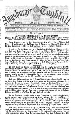 Augsburger Tagblatt Dienstag 15. Dezember 1857