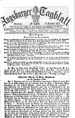 Augsburger Tagblatt Sonntag 20. Dezember 1857