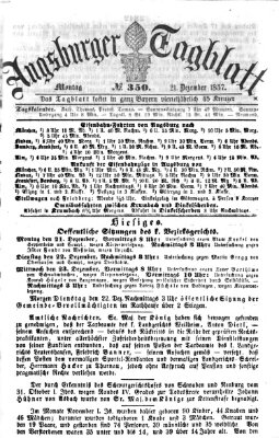 Augsburger Tagblatt Montag 21. Dezember 1857