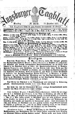 Augsburger Tagblatt Dienstag 29. Dezember 1857