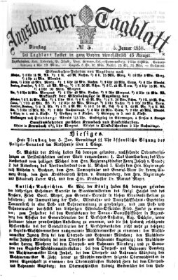 Augsburger Tagblatt Dienstag 5. Januar 1858