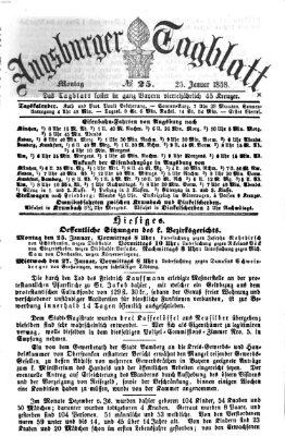 Augsburger Tagblatt Montag 25. Januar 1858