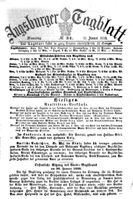 Augsburger Tagblatt Sonntag 31. Januar 1858