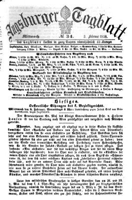 Augsburger Tagblatt Mittwoch 3. Februar 1858