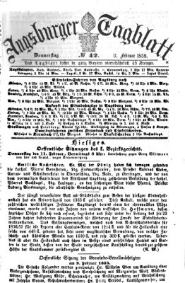 Augsburger Tagblatt Donnerstag 11. Februar 1858